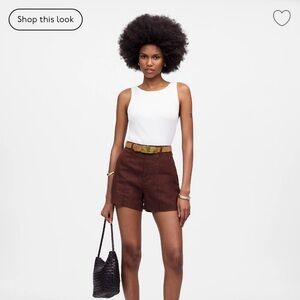 Madewell Chocolate Raisin Brown Women's Linen Shorts